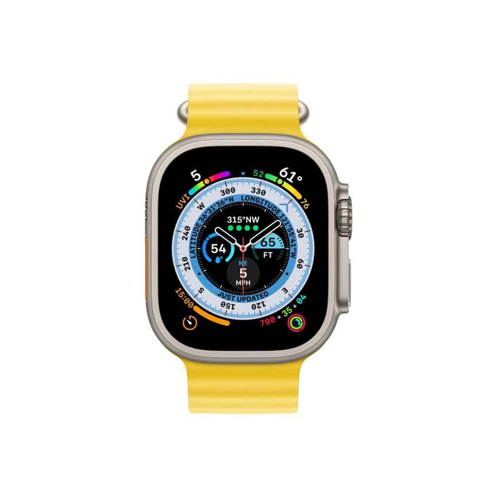 APPLE WATCH ULTRA GPS + CELLULAR 49MM TITAN CASE WITH YELLOW OCEAN BAND