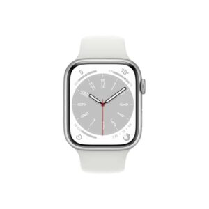 APPLE WATCH SERIES 8 GPS + CELLULAR 45MM SILVER ALUMINIUM CASE WITH WHITE SPORT BAND